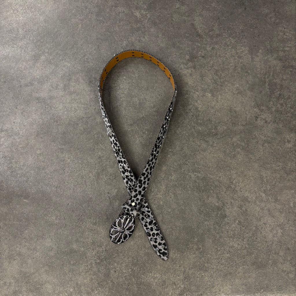 Chrome heart middle cross Diamonds gray belt