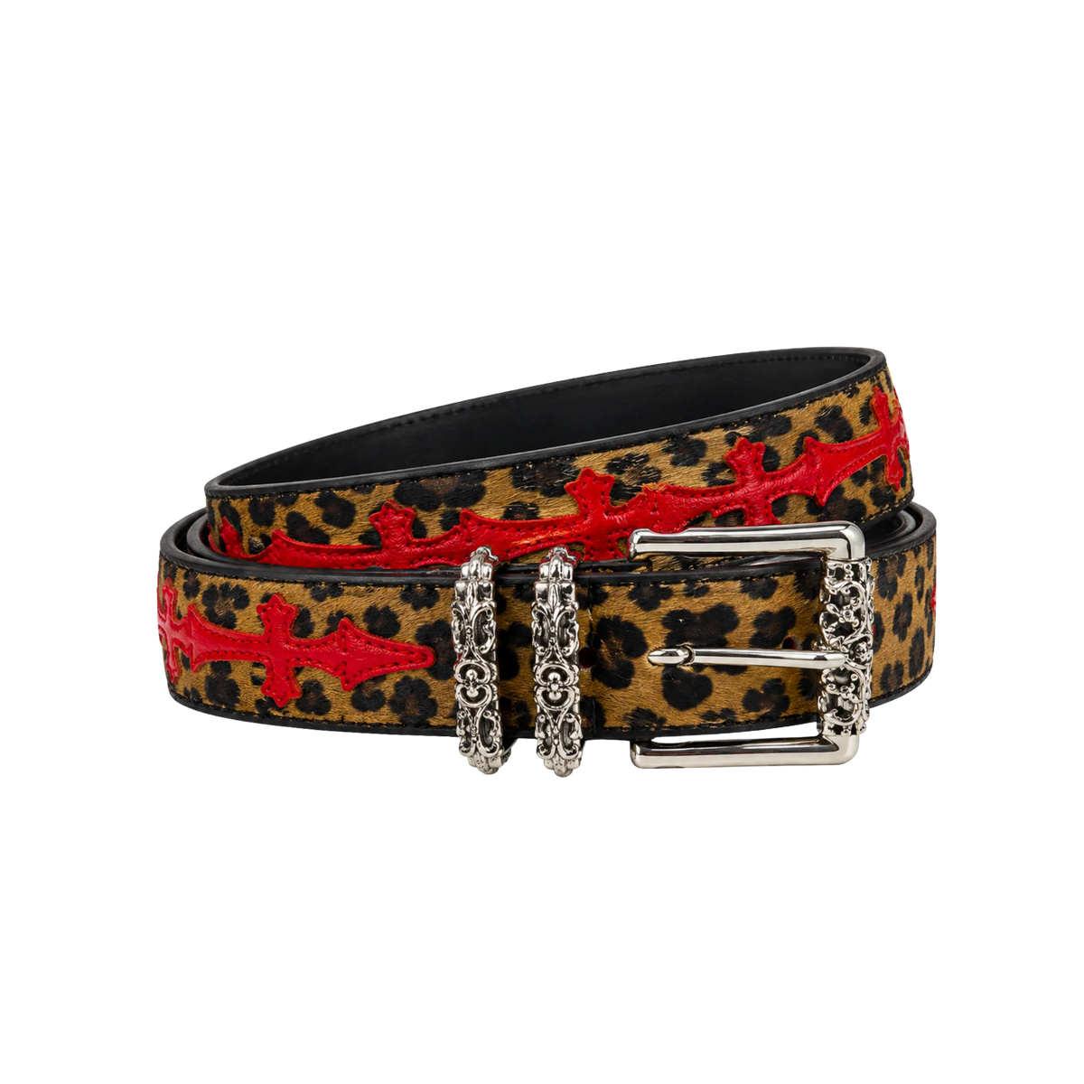 Chrome hearts leopard cross belt