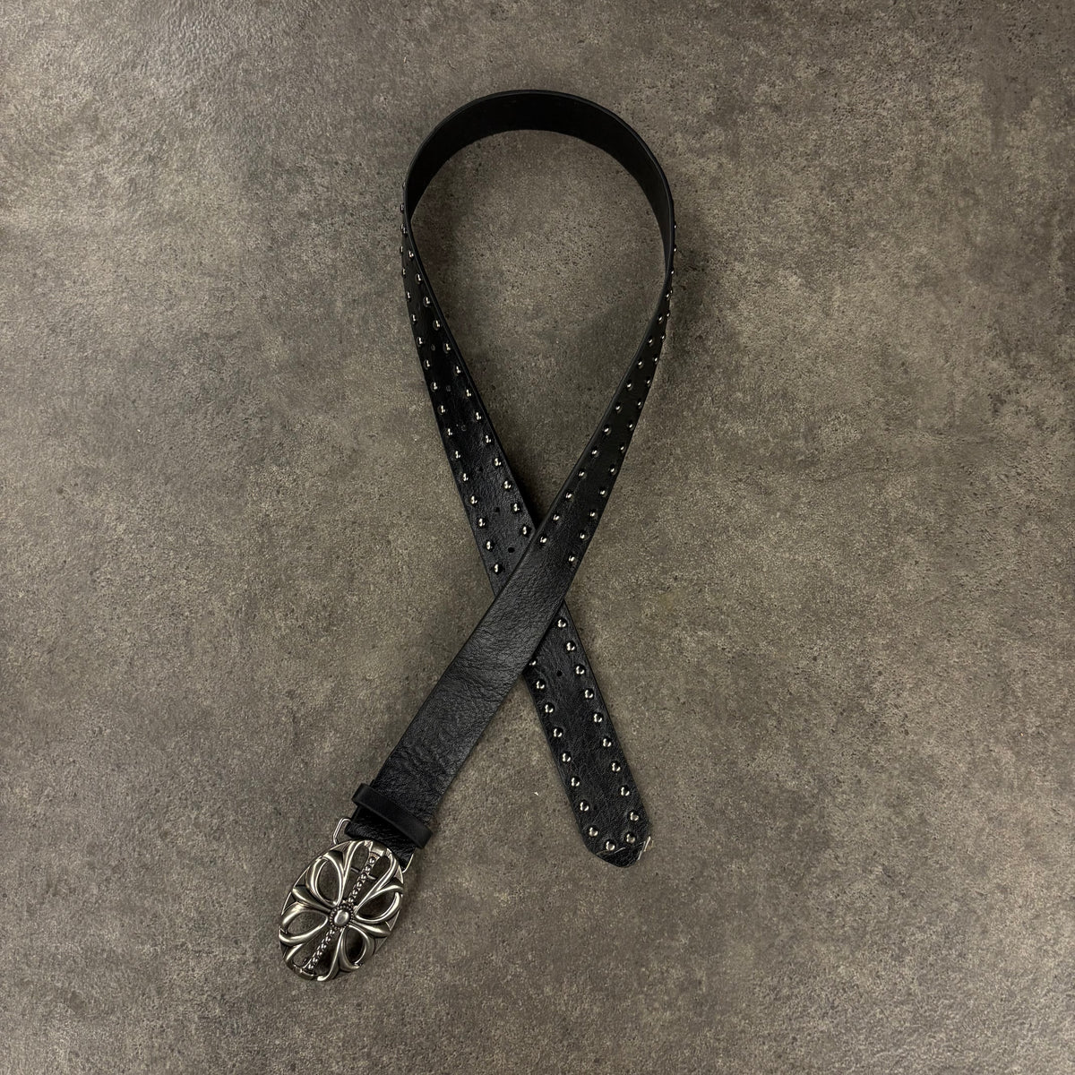 Chrome Hearts leather belt black