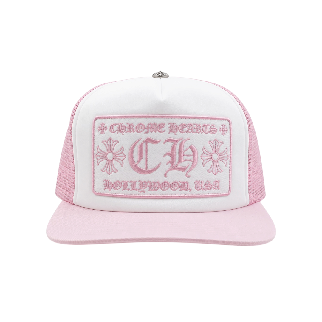Chrome hearts pink trucker cap