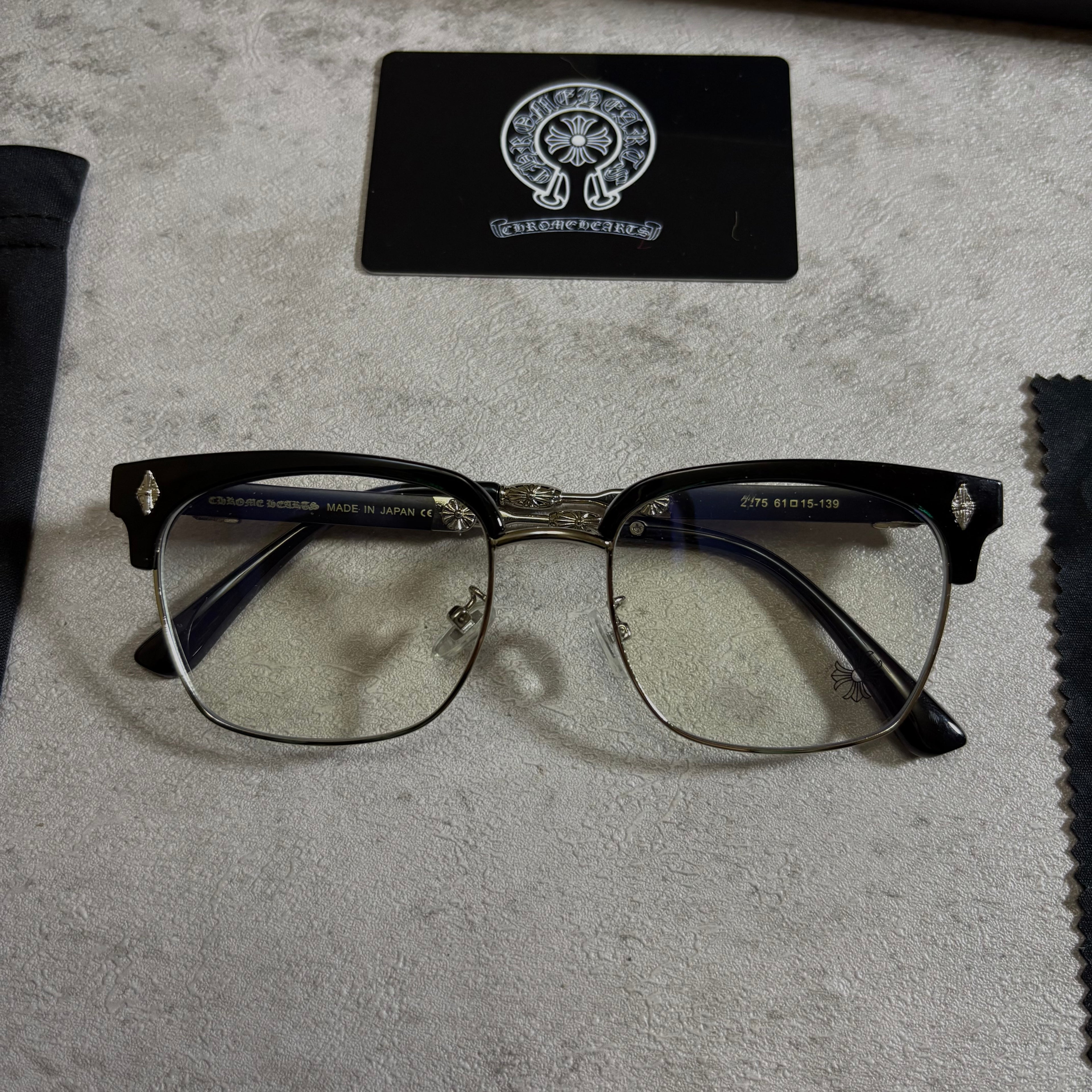 Chrome Hearts Glasses sime rimless black