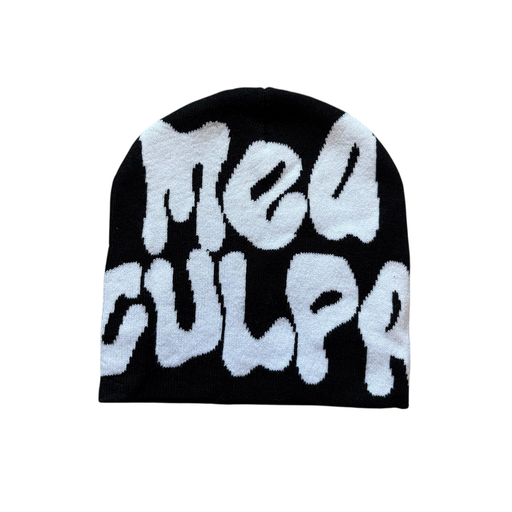MEA CULPA BEANIE Black And white